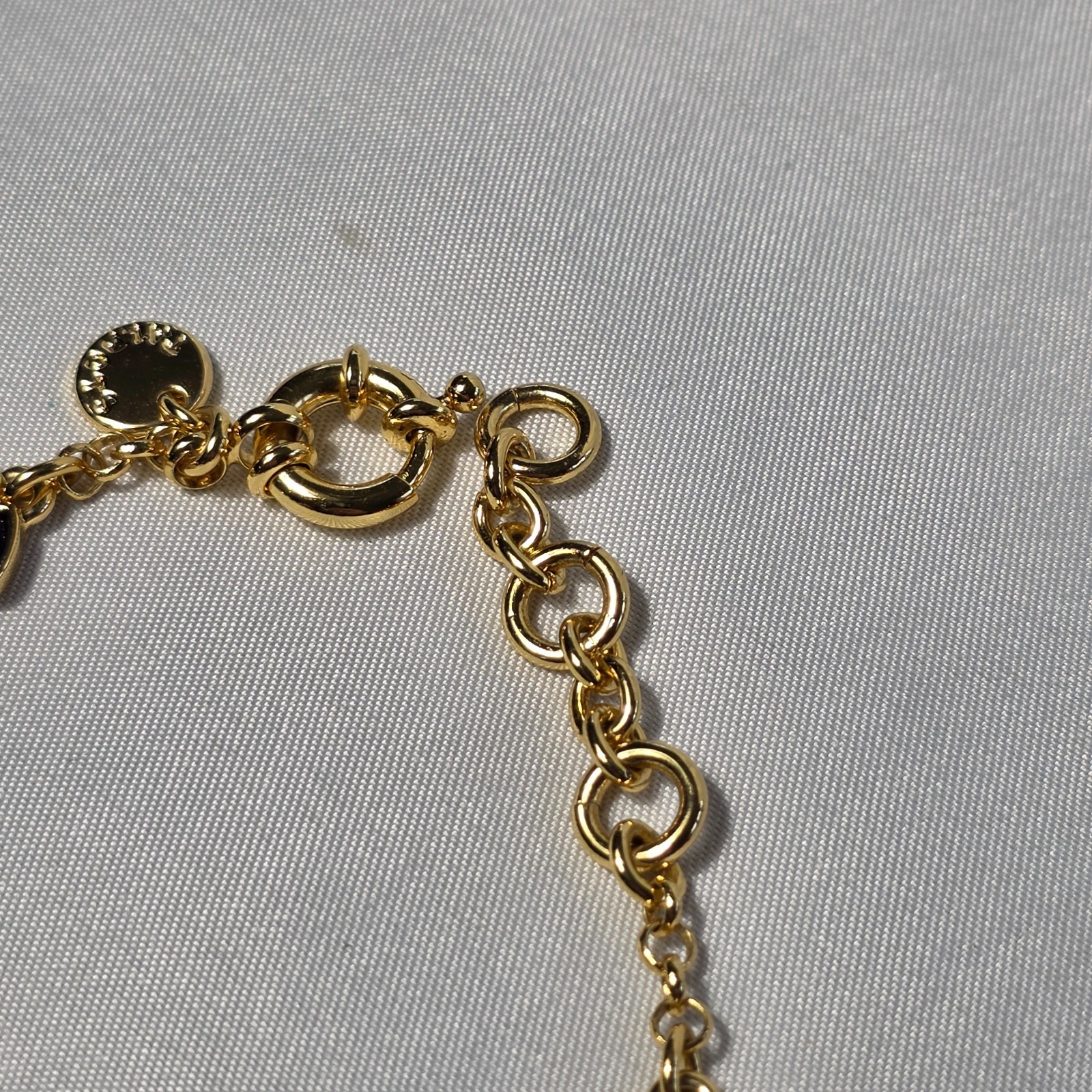 Talbots Floral Stone Bracelet Floral Shaped White & Navy Stone Inlays & Crystals