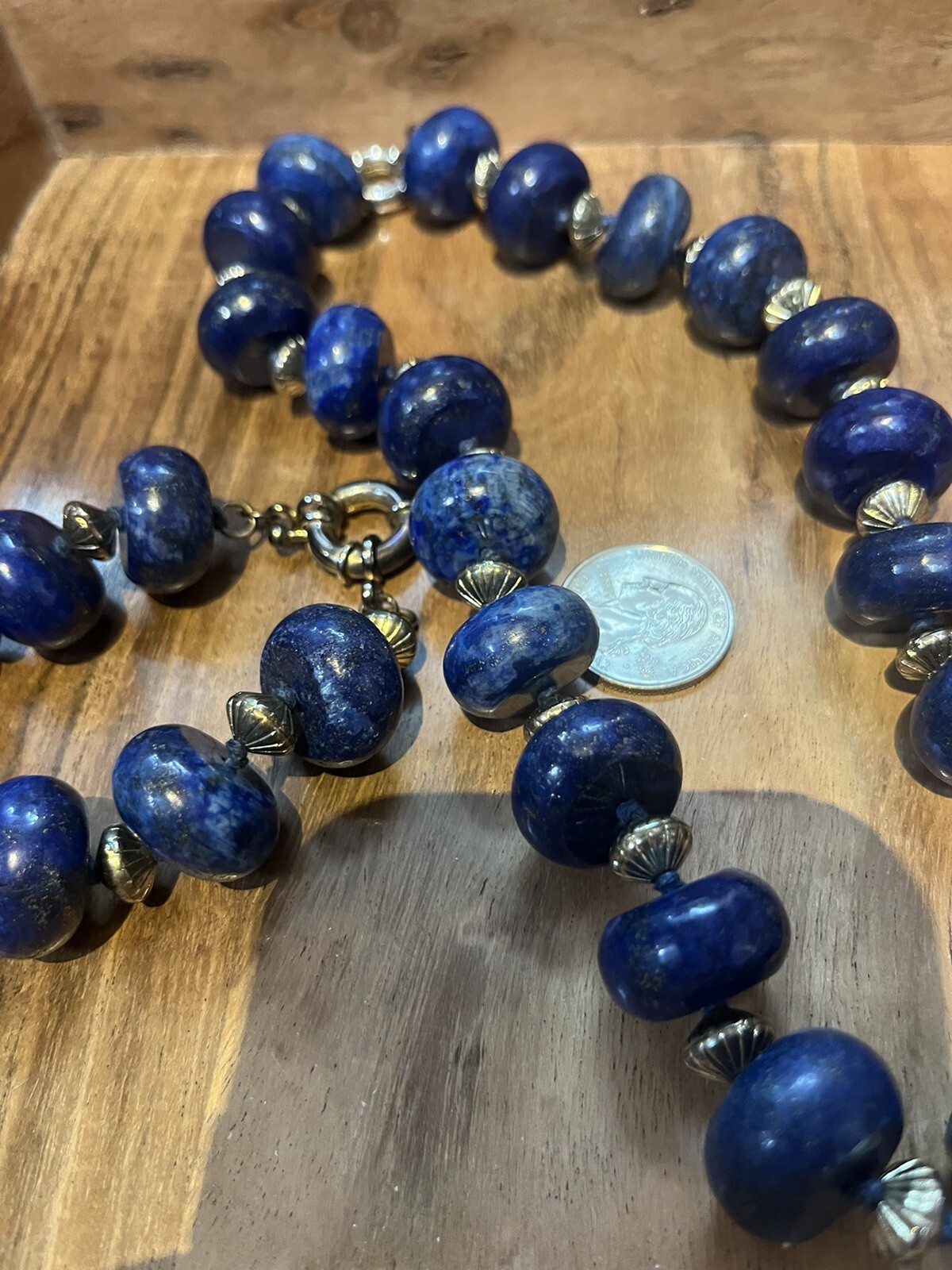 Vintage South Western Sterling and Lapis Necklace And Bracelet Set