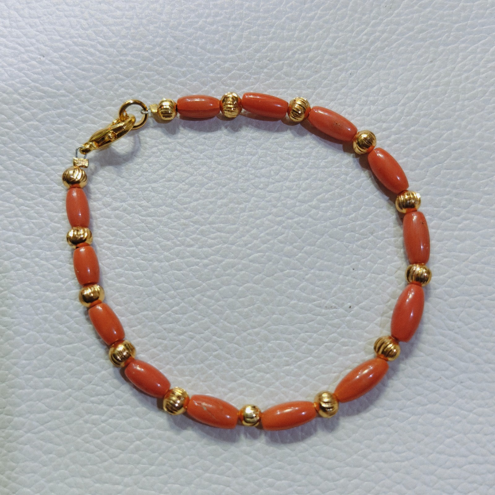 Natural Italy Coral Beads Bracelet Genuine OrangeCoral Handmade Gemstone Jewelry