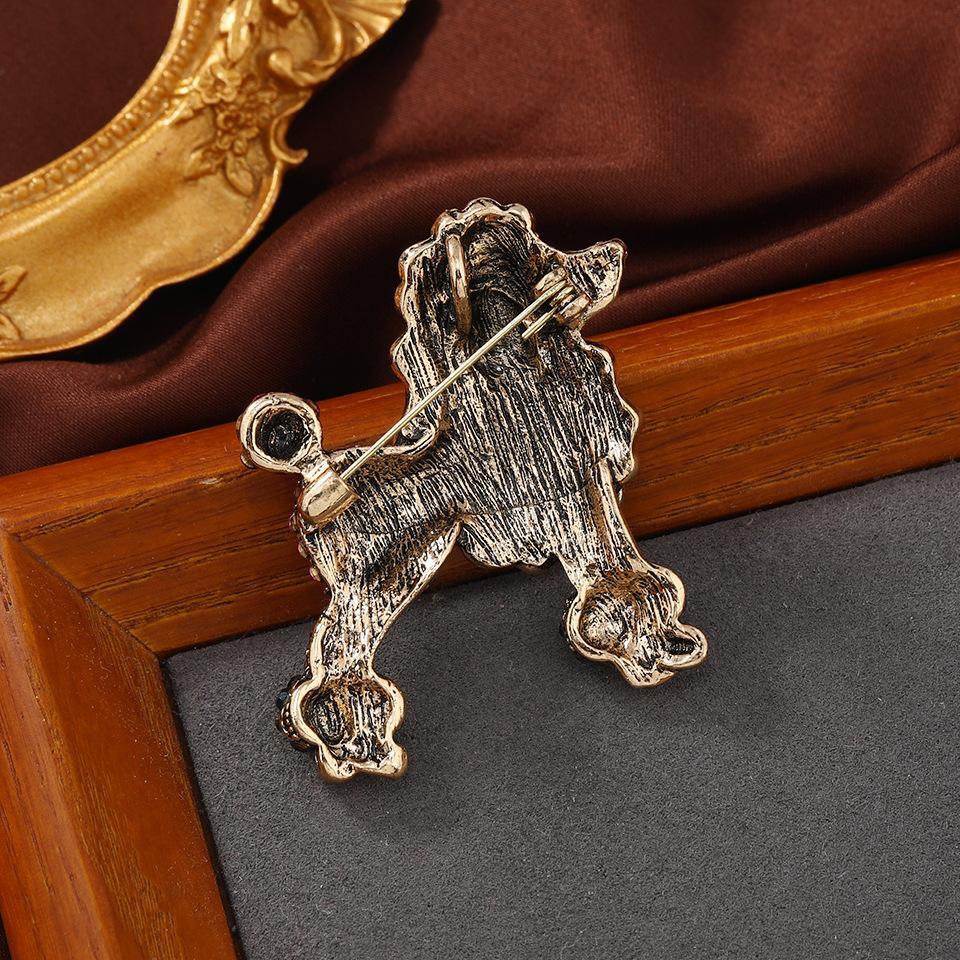 2-color Sparkling Rhinestone Poodle Dog Brooches Women Animal Party Brooch Pins