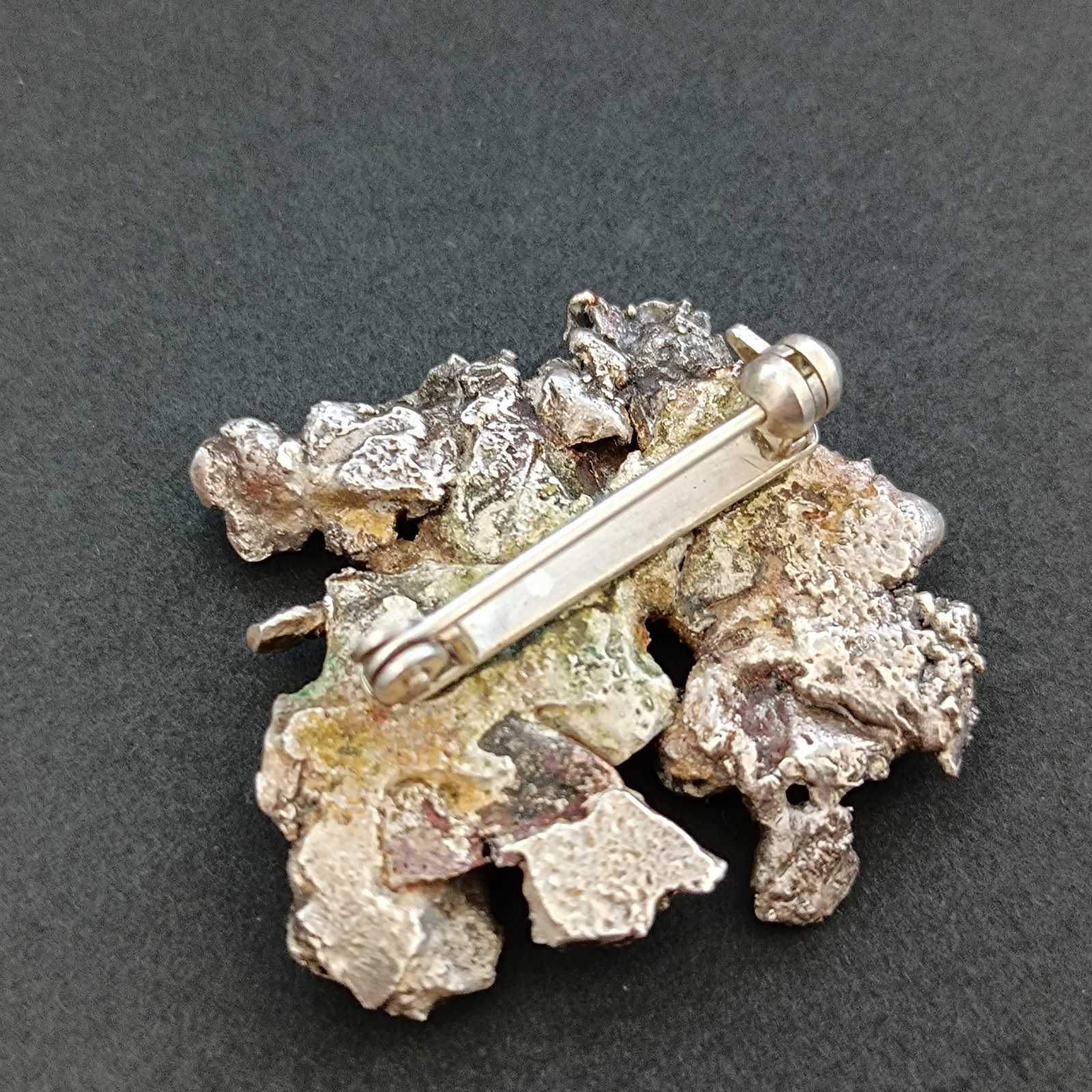 Brutalist Sterling Silver Brooch Modernist Abstract Sculptural Statement Artisan