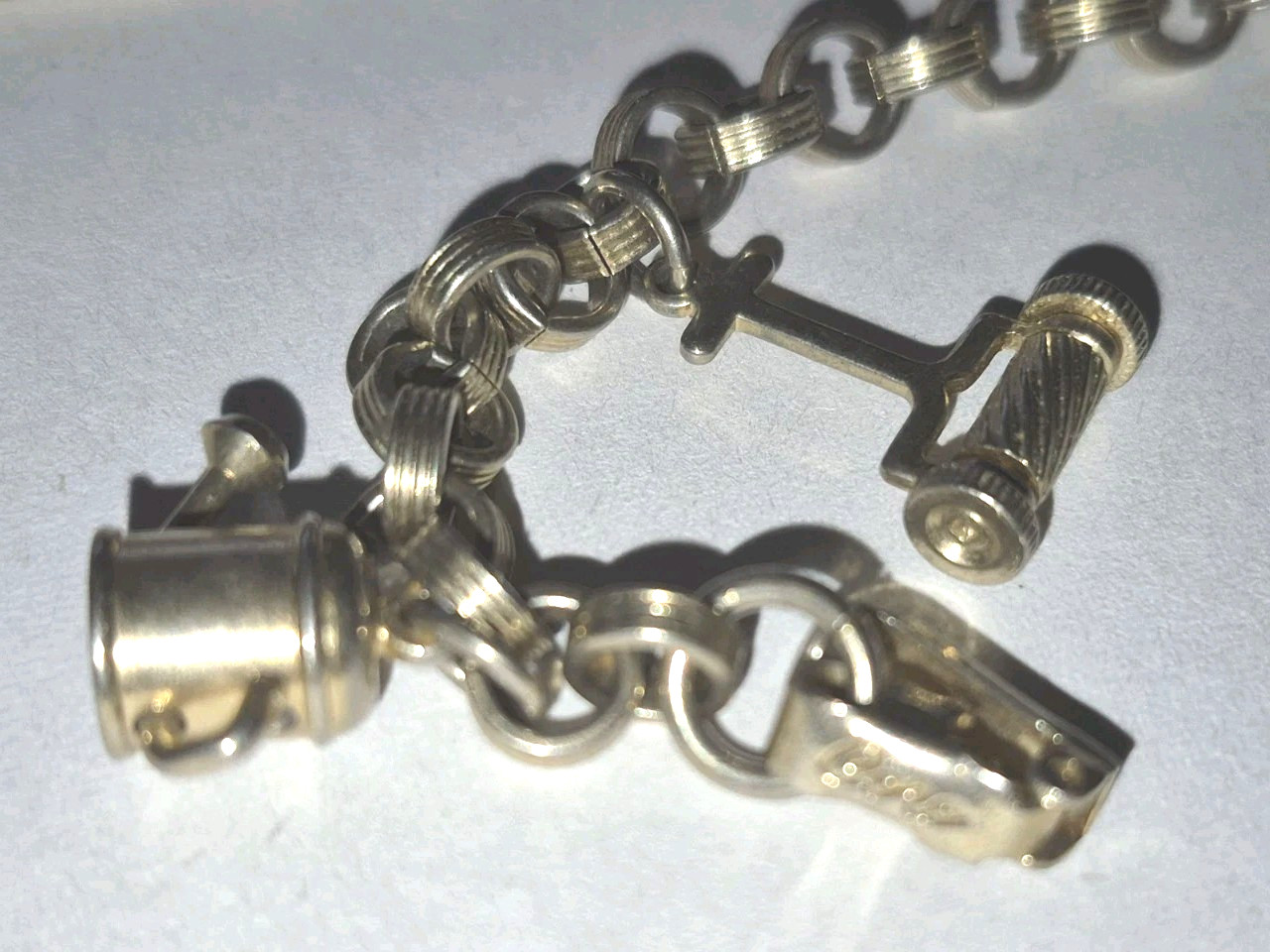Vintage signed CORO with GARDEN moving Charms Bracelet costume jewelry
