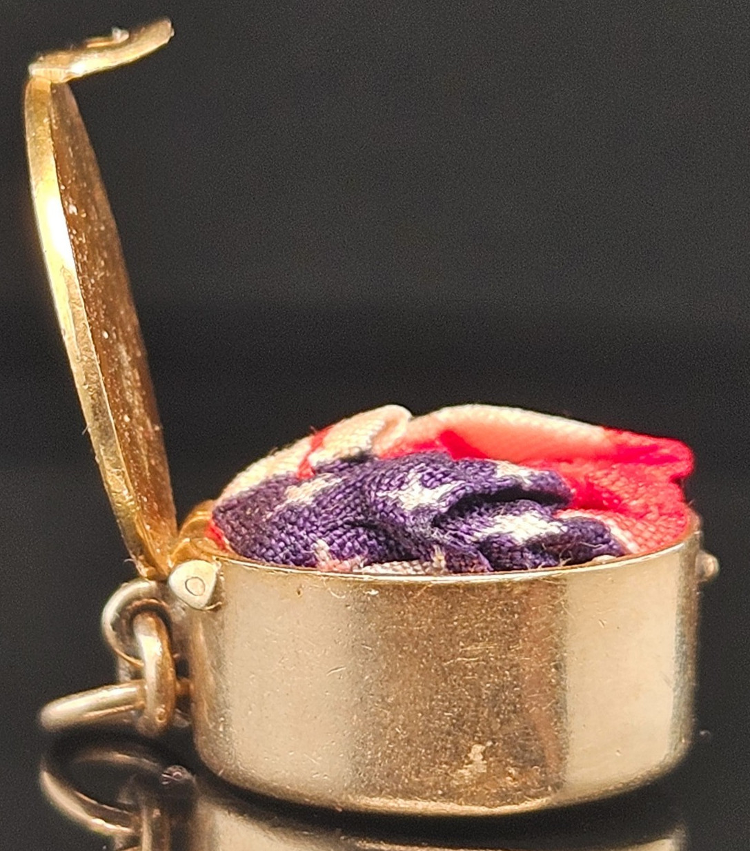 Frank T May 14K AMERICANISM FIRST Charm Locket w America Flag Inside WWI Patriot