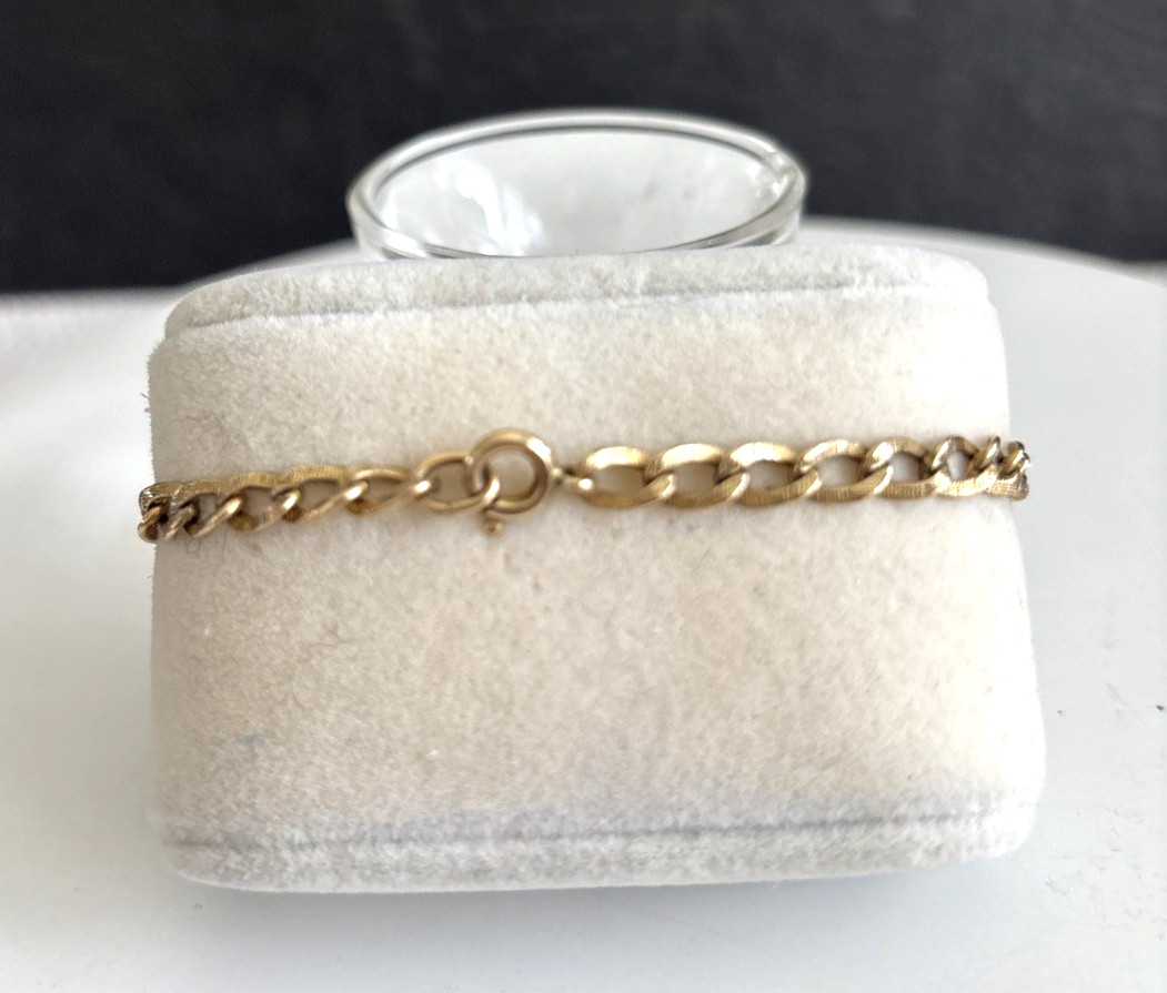 Vintage 1/20 12k Gold Filled Chain Link Bracelet 4 Mm