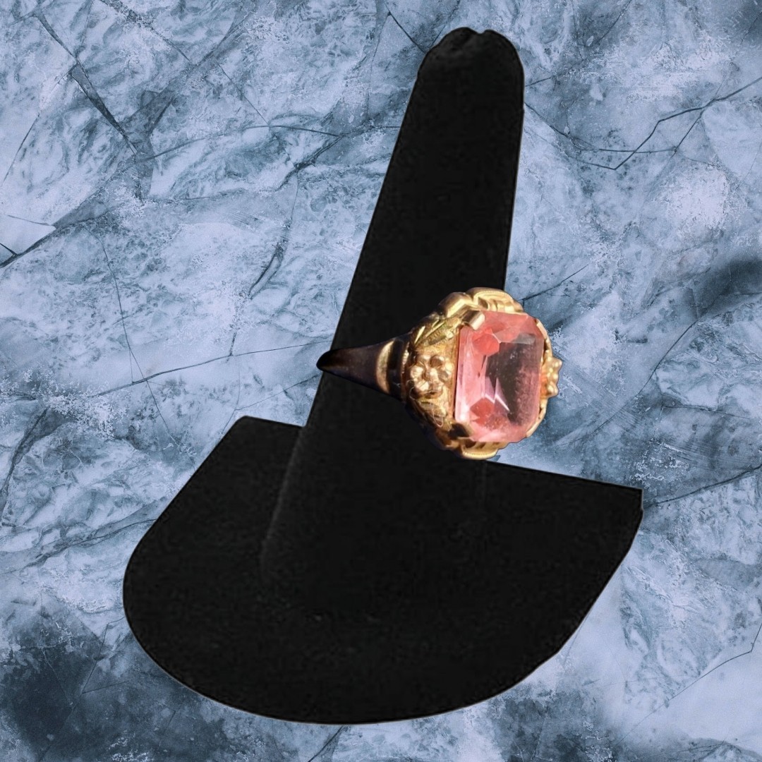 1940s BDA 10K Pink Sapphire Ring