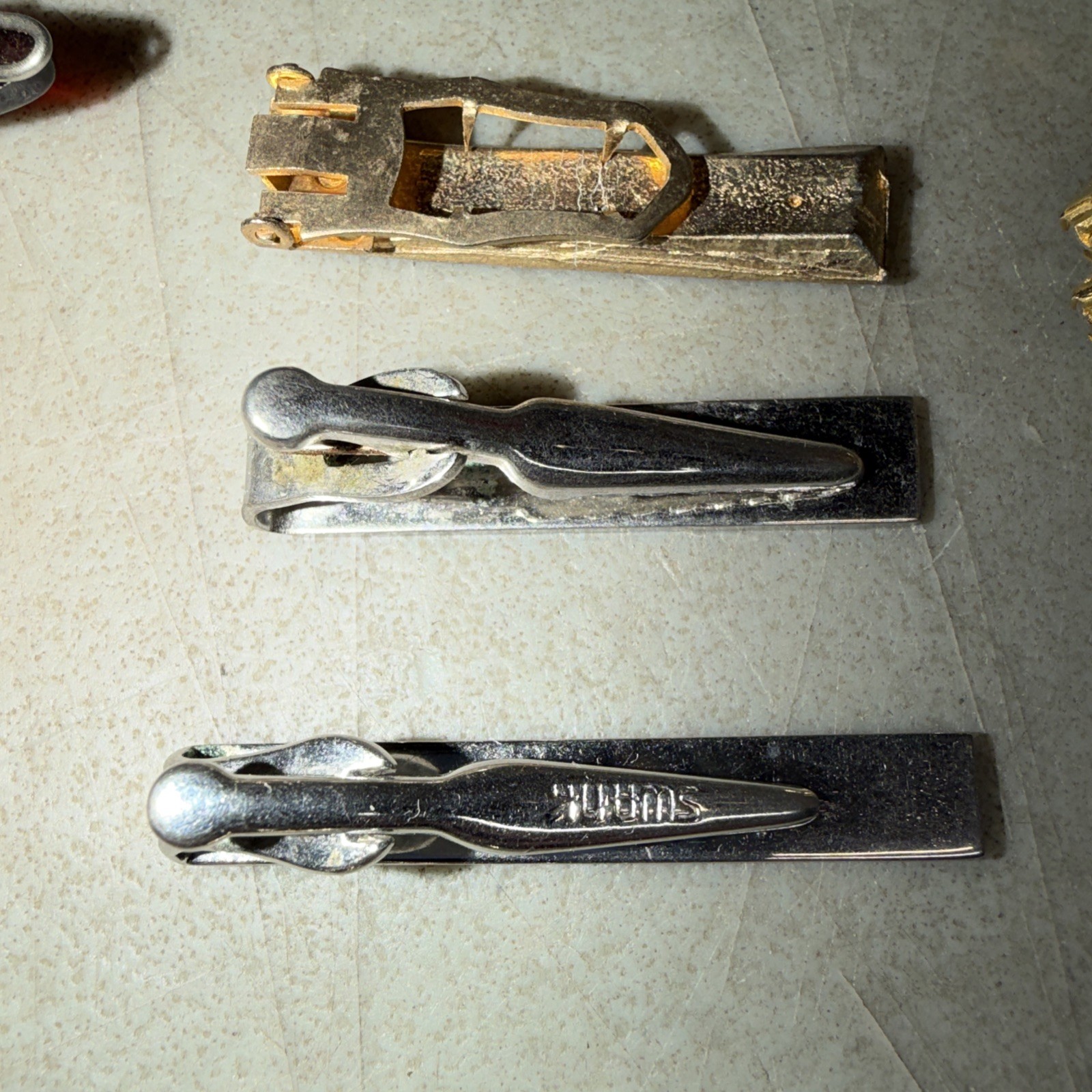 12 Vintage Tie Clips Dante, Swank, Continental & More