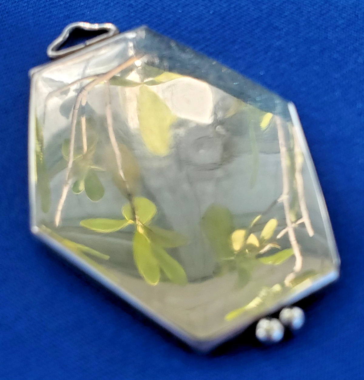 ORIGINAL Antique Deco STERLING SILVER 925 Pendant Vintage Hexagon Lozenge Locket