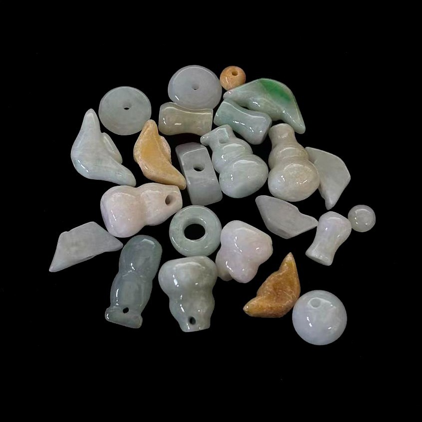 Bulk Sale, Natural Burmese Jade Jadeit Pendants Charms, Free adjustable Cord