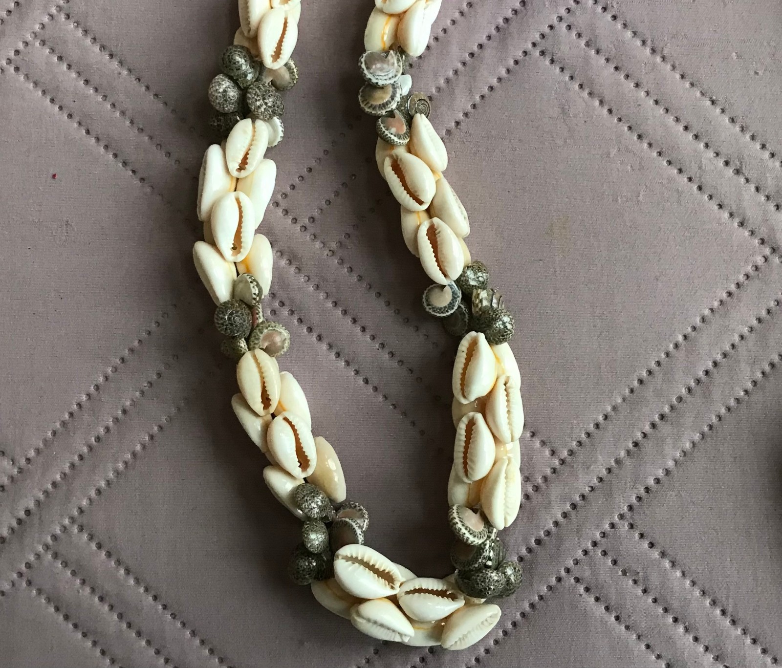 Vintage Cowrie Shell Natural Seashell Necklace Boho Beach Jewelry 21″
