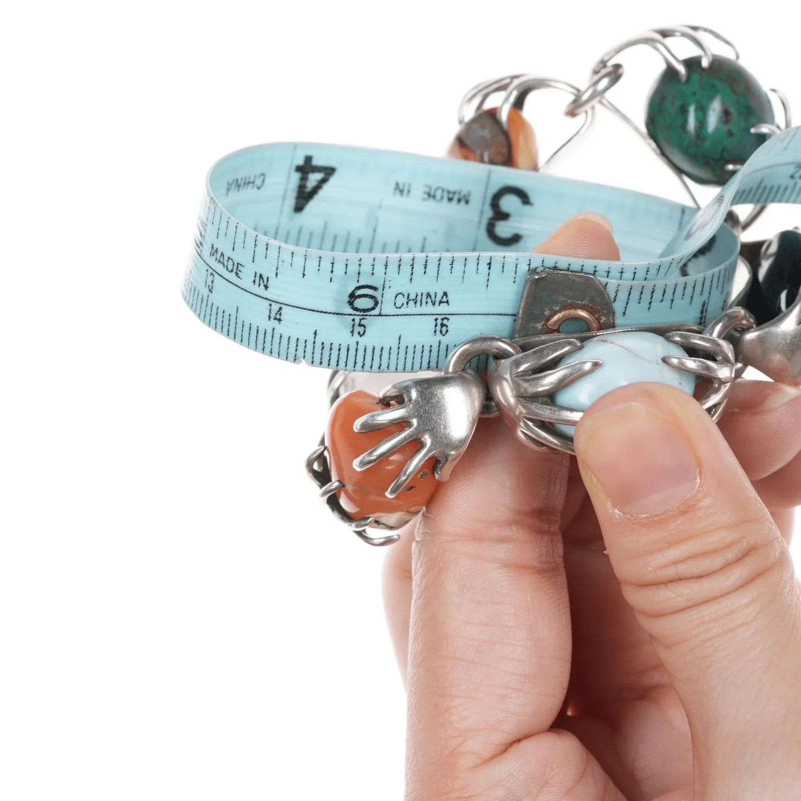6.625″ Vintage Los Castillo Sterling Multi-stone bracelet