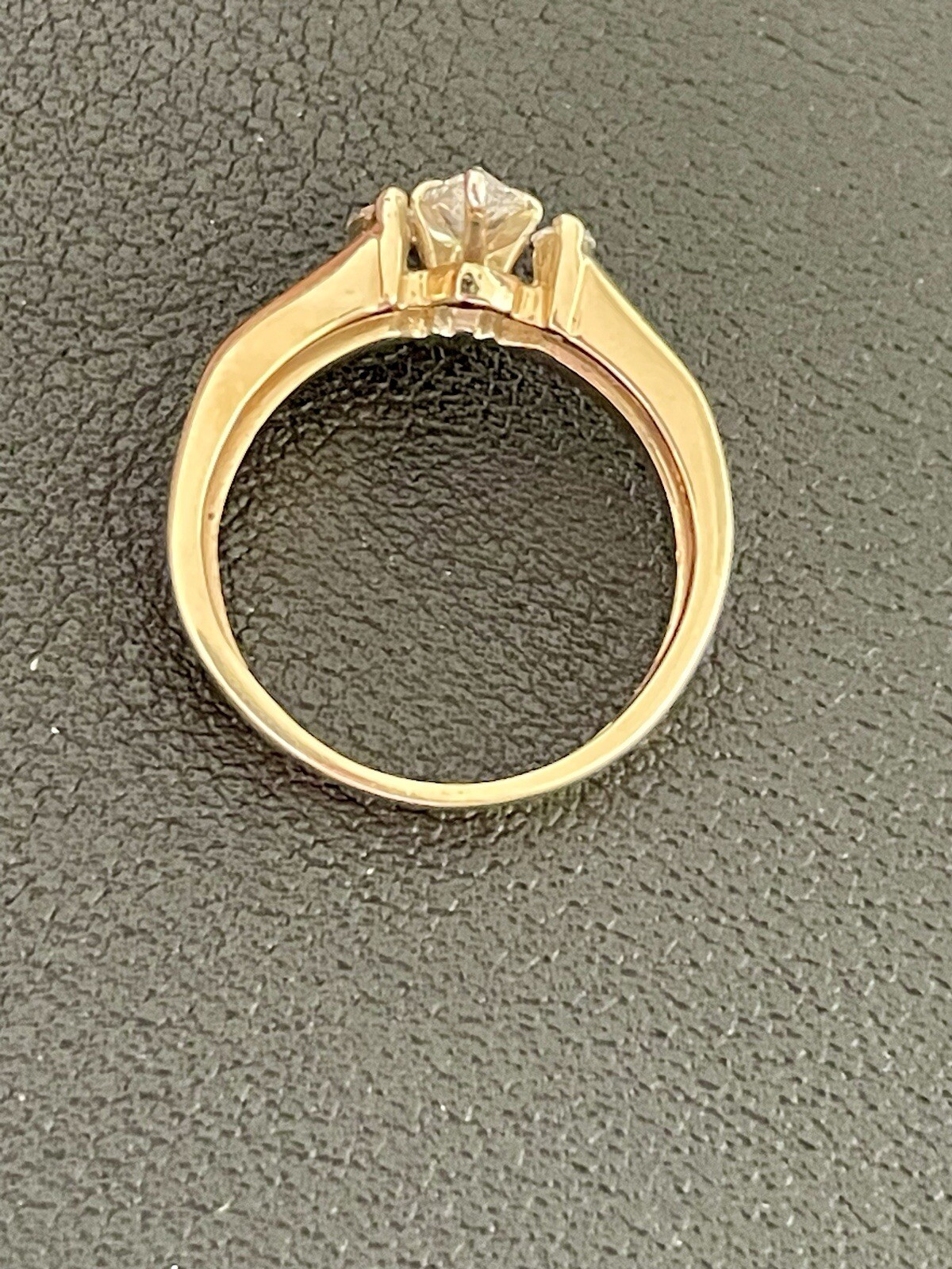 14KY 0.65CTW Center Diamond 0.35CTW Diamond Ring SIze 6 (I9)