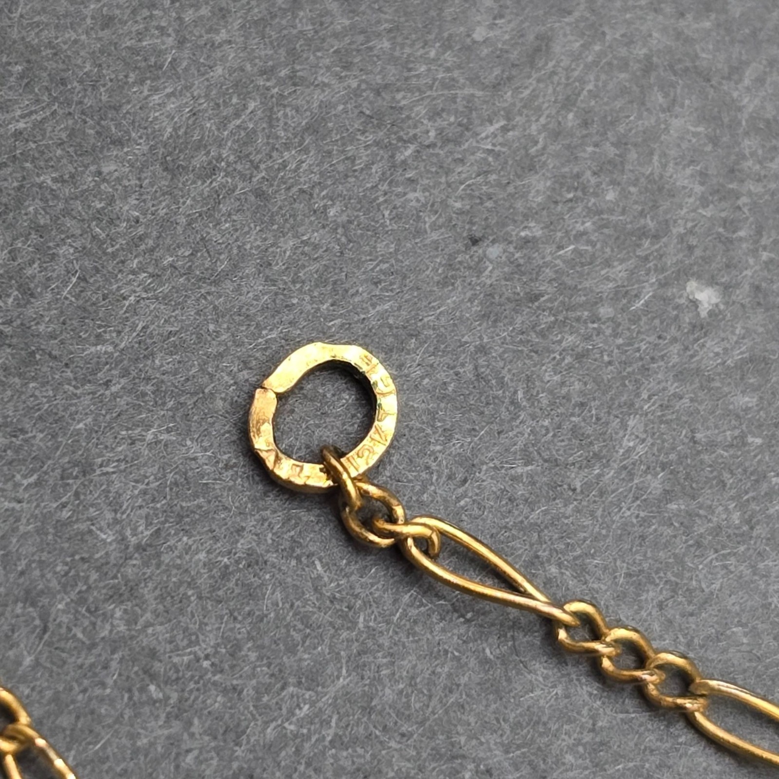 Vintage 12k Gold Filled Double Heart Choker Necklace Figaro Chain Statement