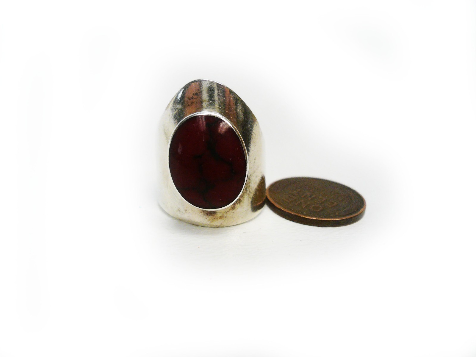 Made in Mexico Sterling Acrylic Center Fashion Ring Size 7 1/4