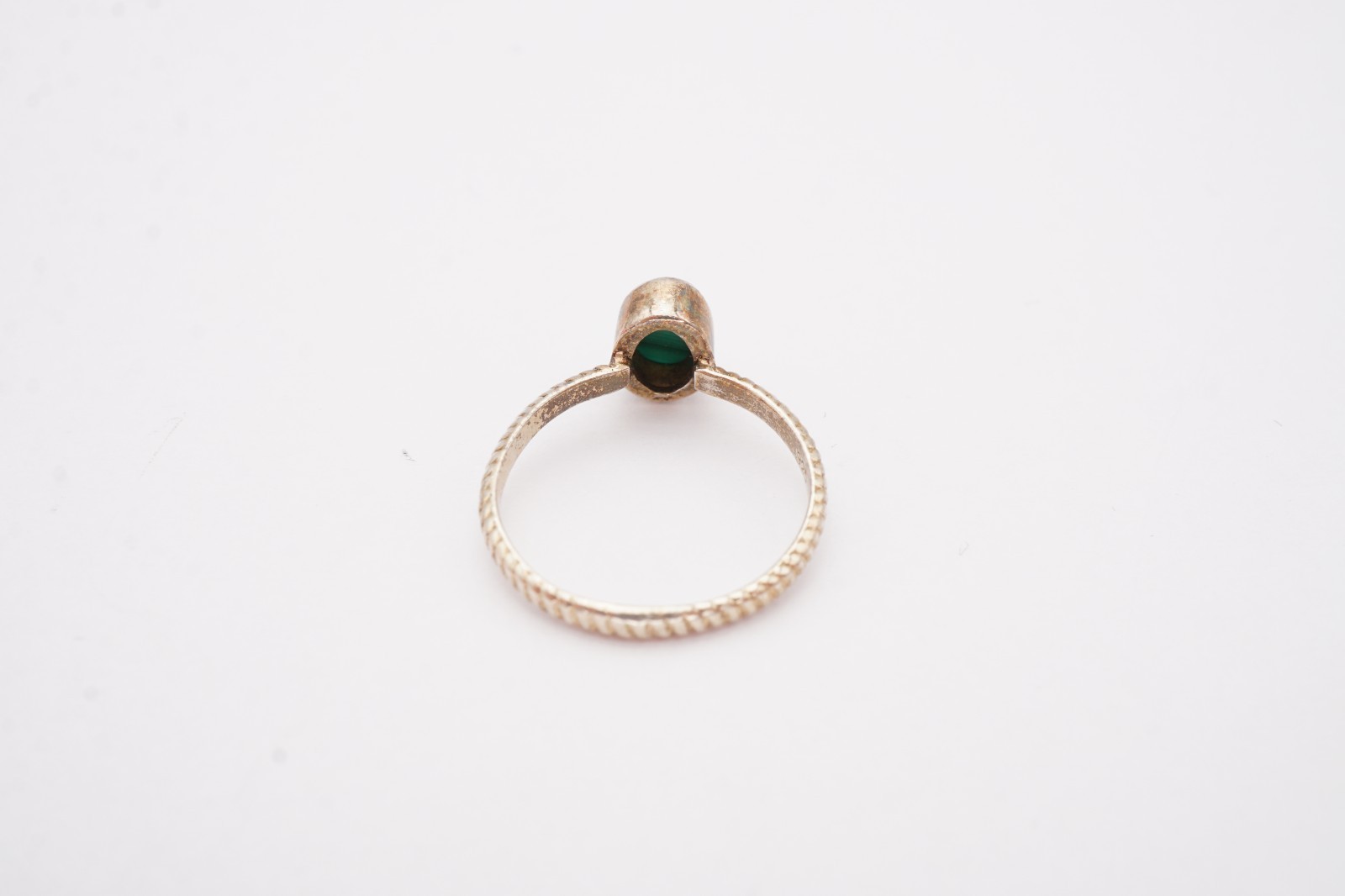 Vintage Sterling Silver 925 Malachite Ring Size 4.25