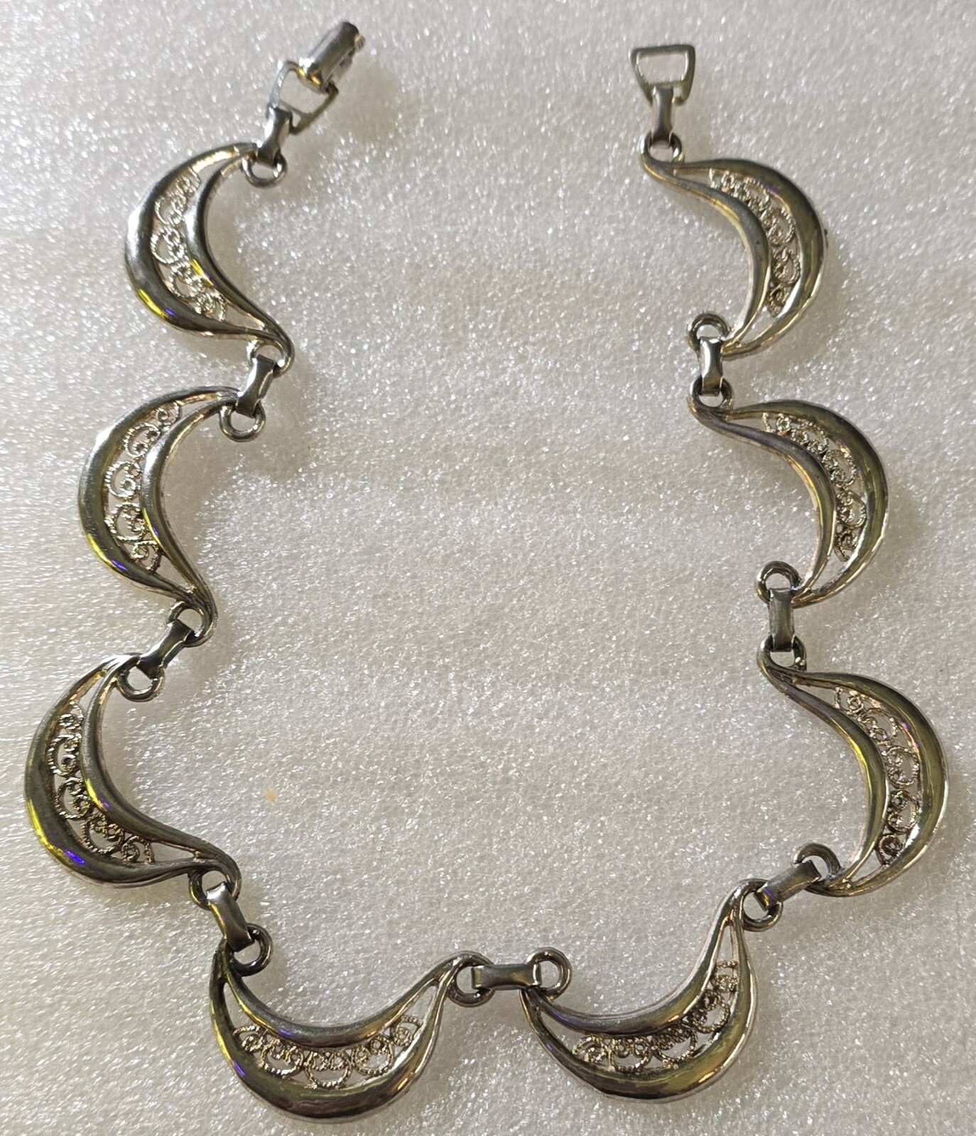Vintage Etruscan Victorian Revival Curves Openwork Collar Link Necklace