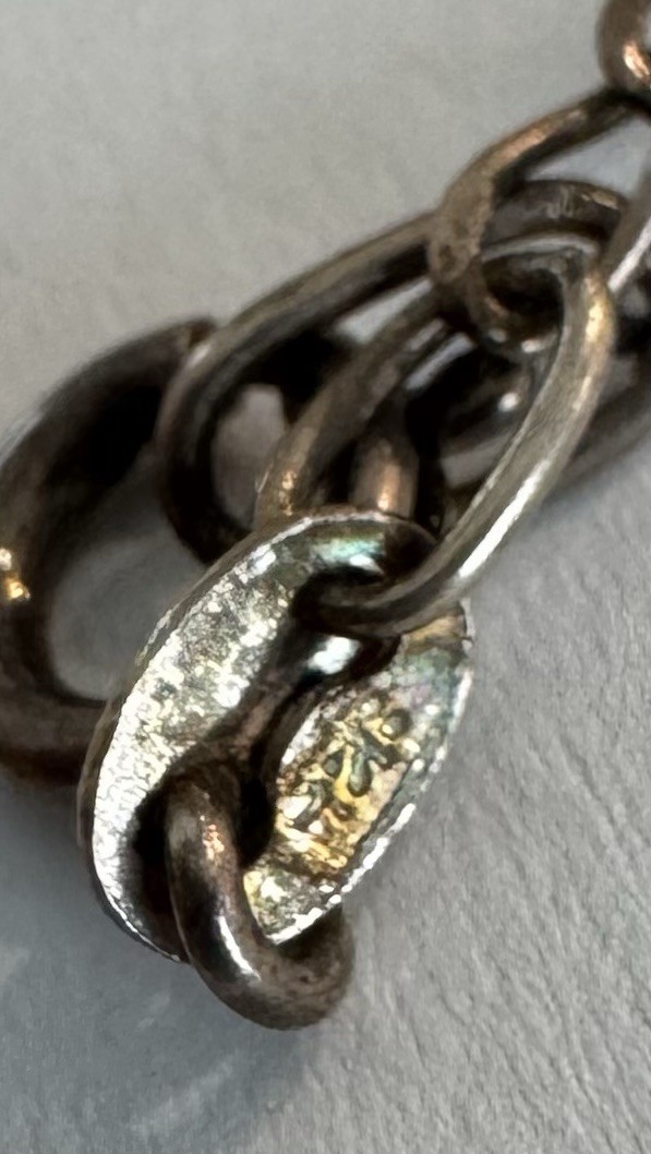 Vintage Taxco Mexico 925 Sterling Silver TJ U-35 Necklace 45cm Chain 13g Weight
