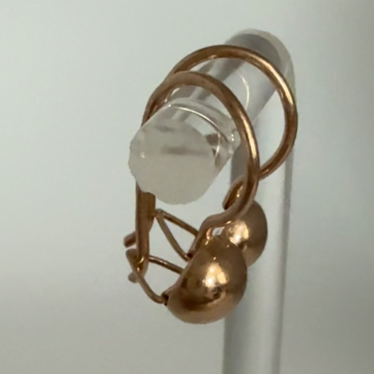 USSR Vintage Soviet Original Rose Gold Earrings 583 14K 1.65g.