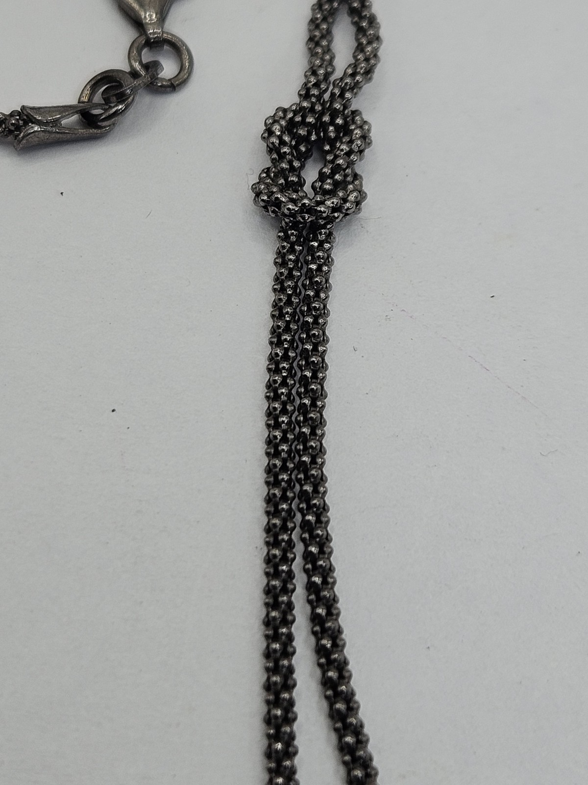 Vintage Sterling Silver Knotted Rope Chain Necklace