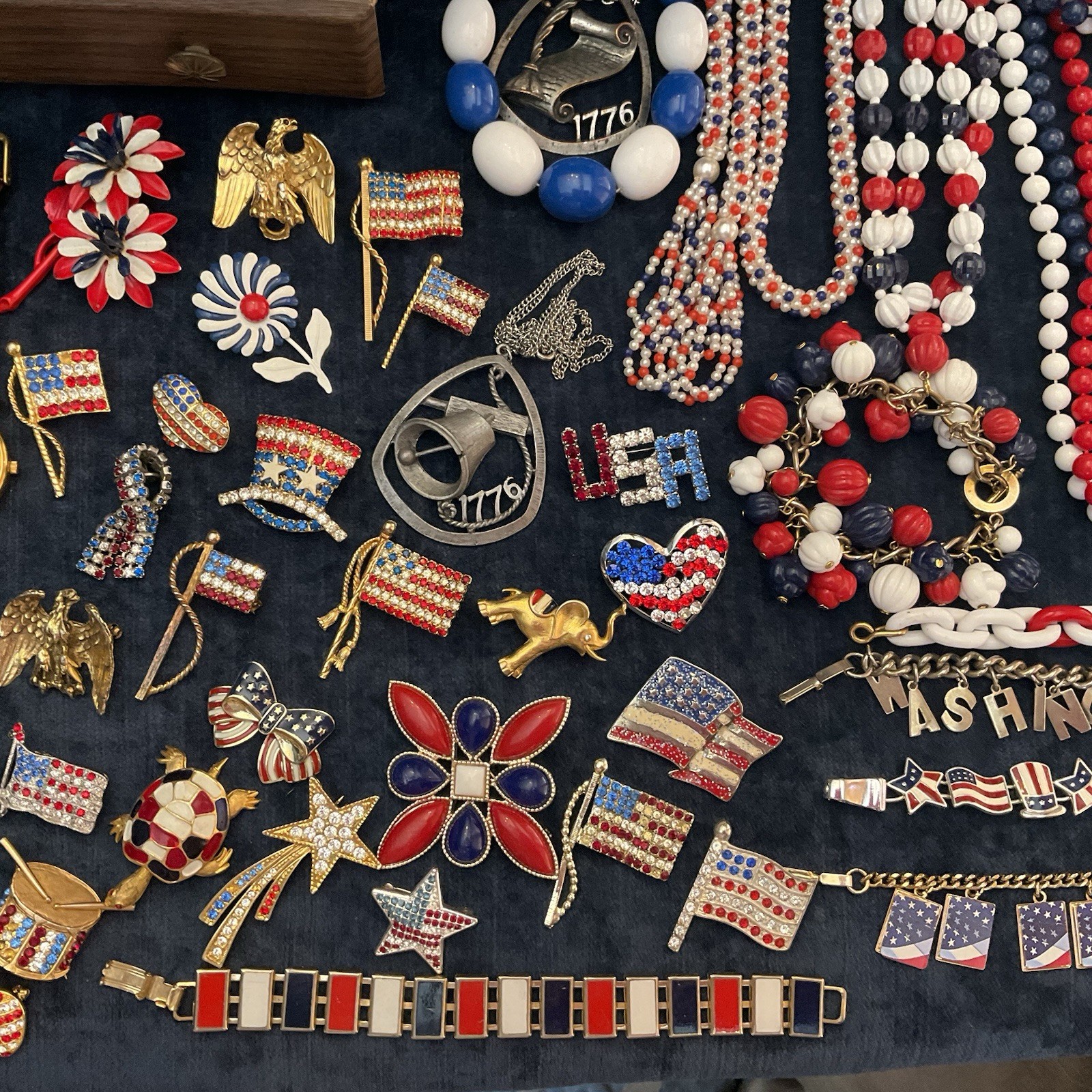 Vintage Lot Patriotic Forth Of July Red White Blue Jewelry Sarah C Monet Emmons