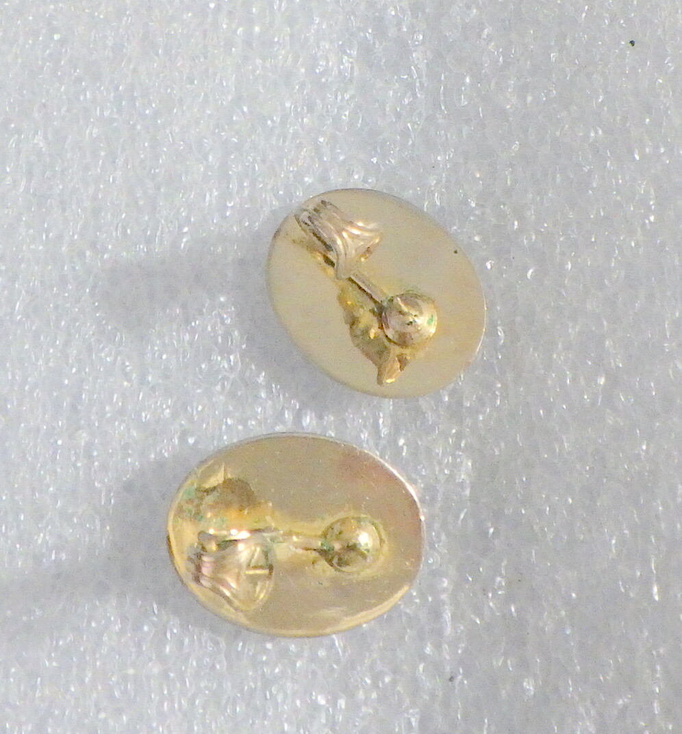 1950’s CARVED SHELL CAMEO EARRINGS OMEGA BACKS (POST CLIP OVER) 3/4″
