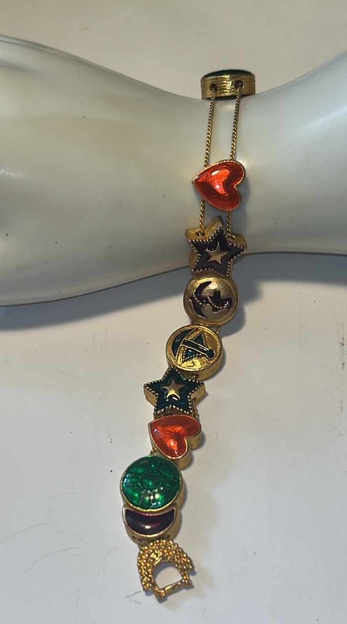 Vintage Slide Charm Bracelet