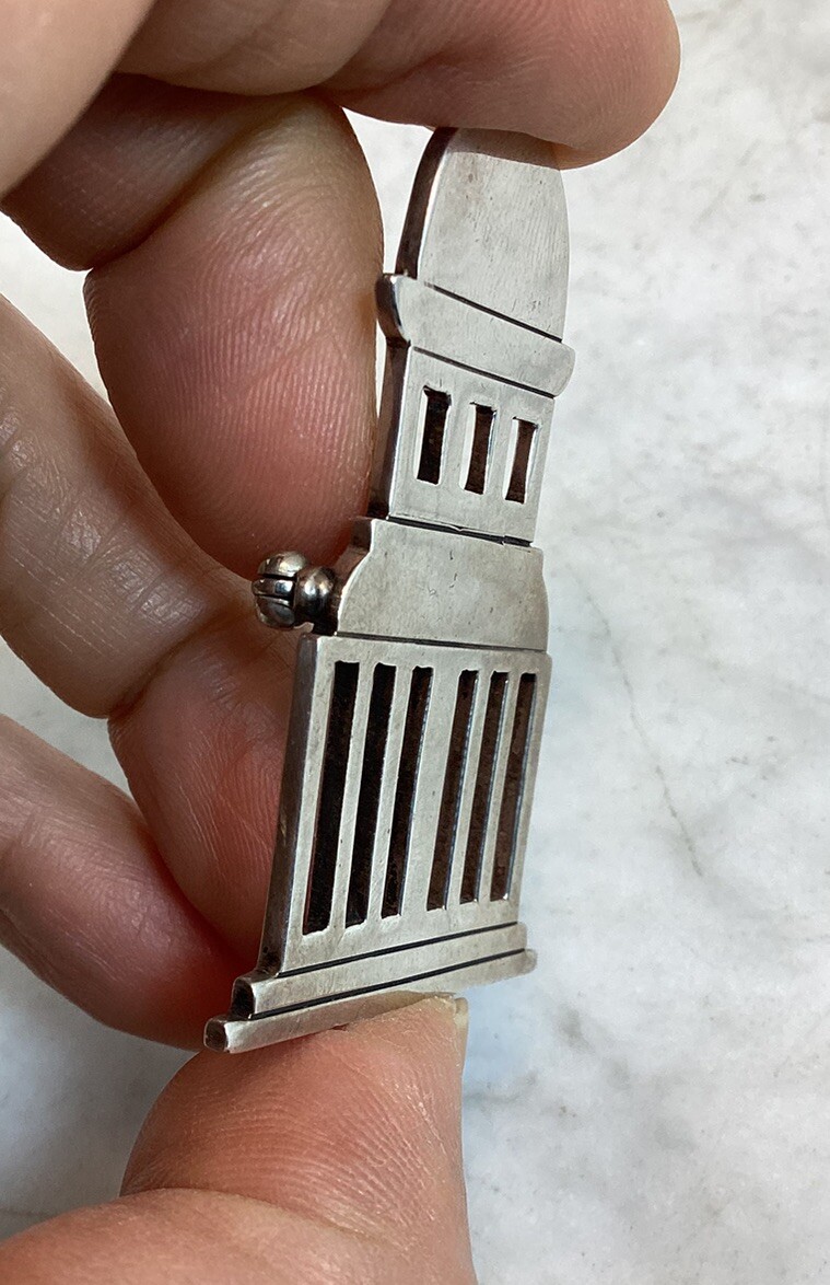 Vintage FORBES Sterling Silver US State Capital Building Pin Brooch Modernist