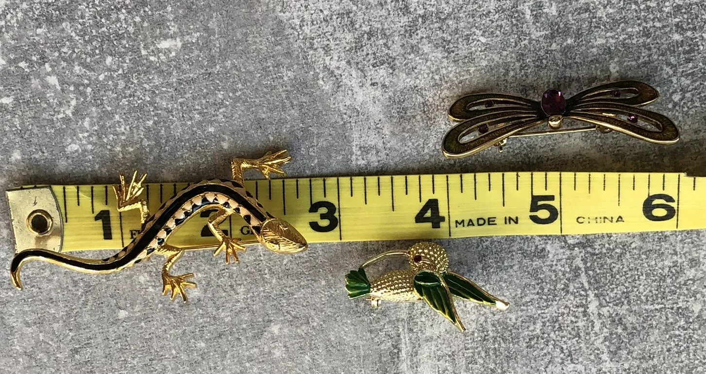 ANIMAL LIZARD HUMMINGBIRD BUTTERFLY BROOCHES LOT MONET GERRY’S SOME RARE VINTAGE