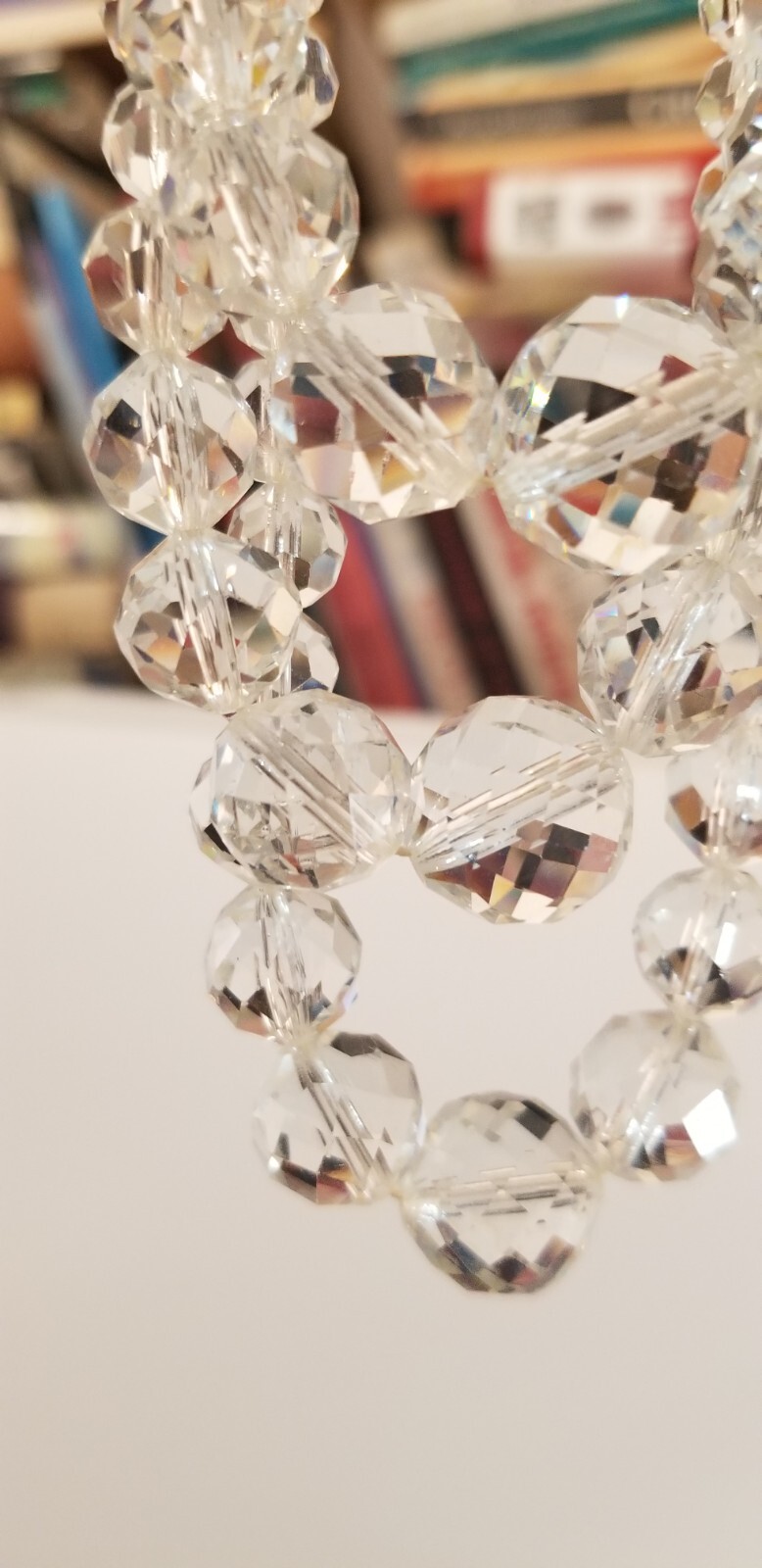 Vintage Multi Faceted Crystal Glass Beaded Necklace On Chain Lot of 2 Stunning