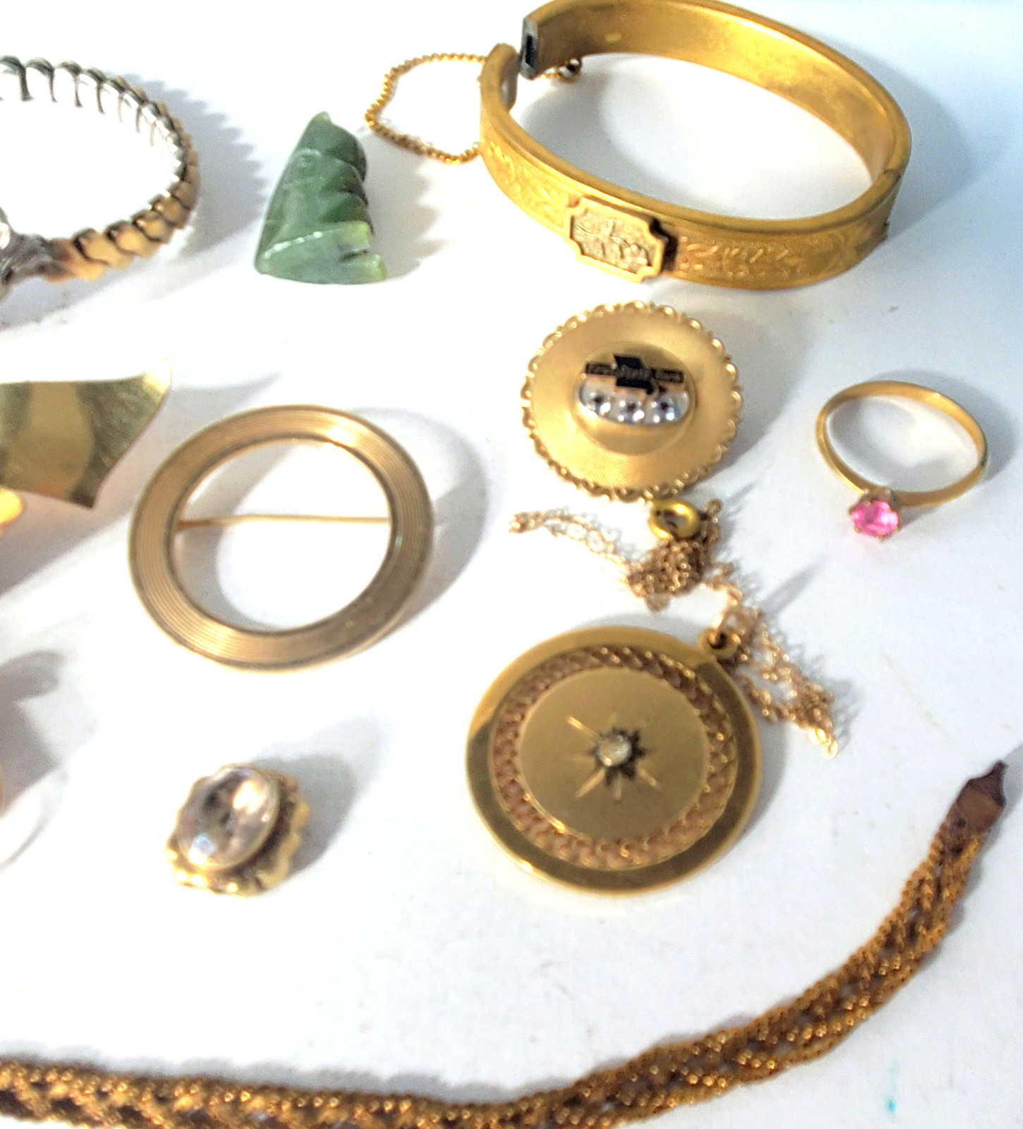 Victorian Edwardian 2 Deco Gold Filled Wear Repair Craft Scrap Jewelry Lot 11 Pc