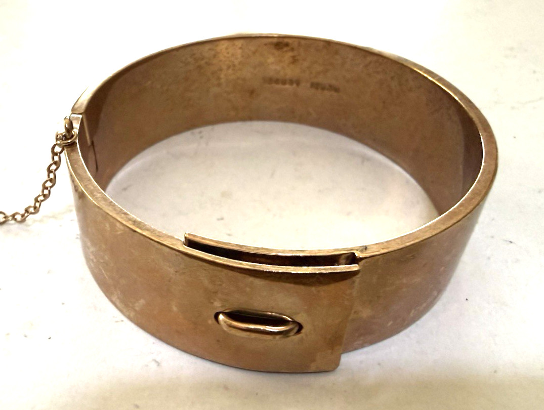 Vintage HENRI BENDEL Chunky Rose Gold Plated Bangle Bracelet