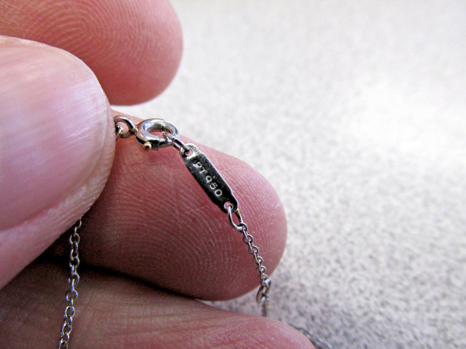 Tiffany & Company Platinum Diamond X Necklace 15 inch .035 ctw Make Offer