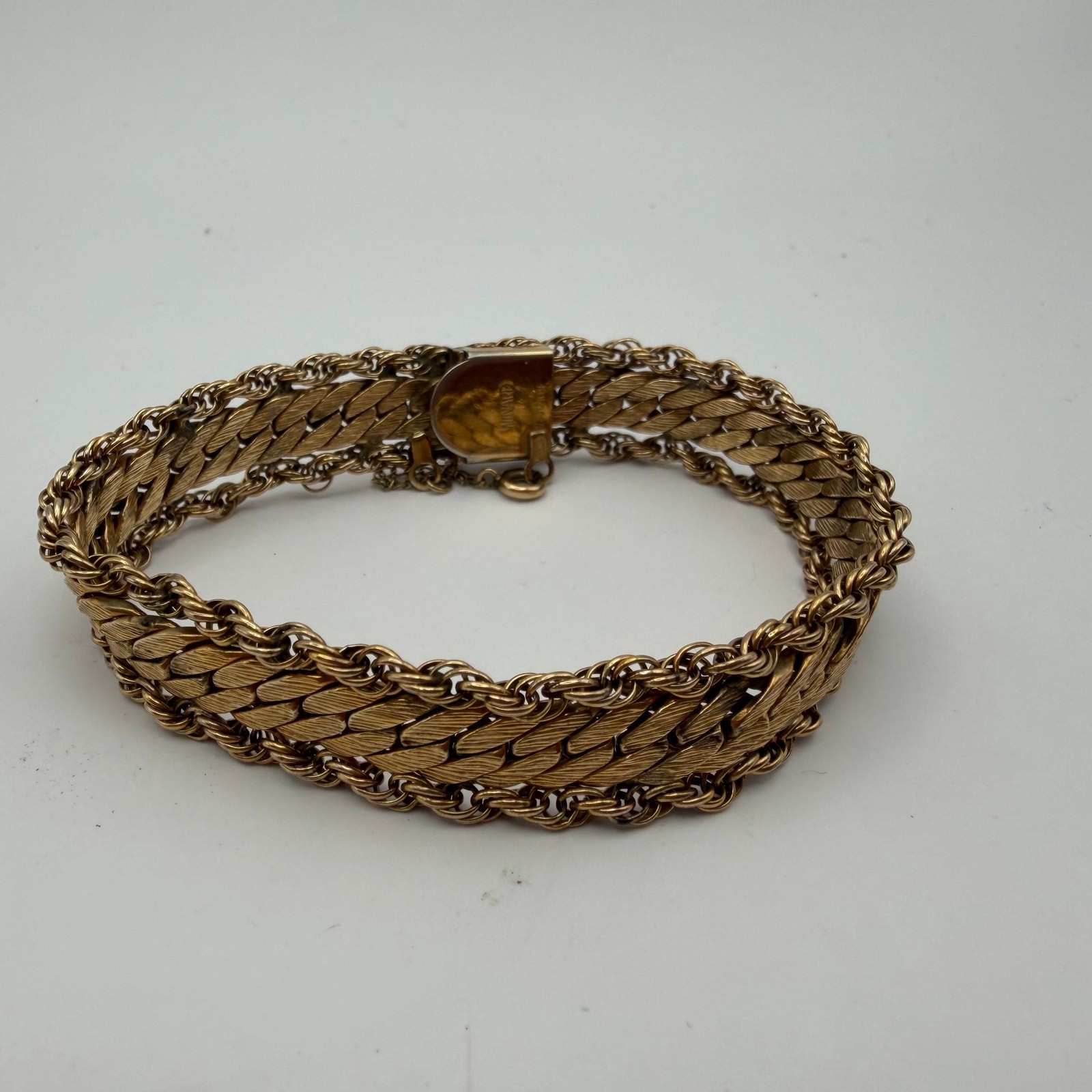 Vintage Winard 12K Gold Filled Mesh Rope Bracelet 22g AS IS / FLAW