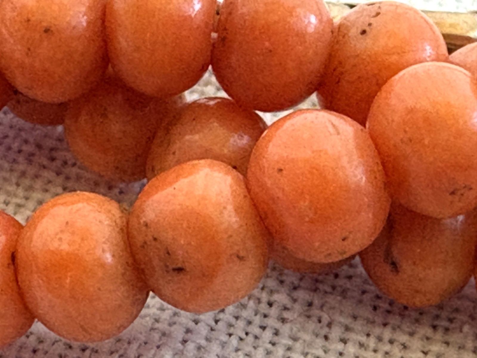 Deco Era Natural Salmon Coral Torsade Necklace