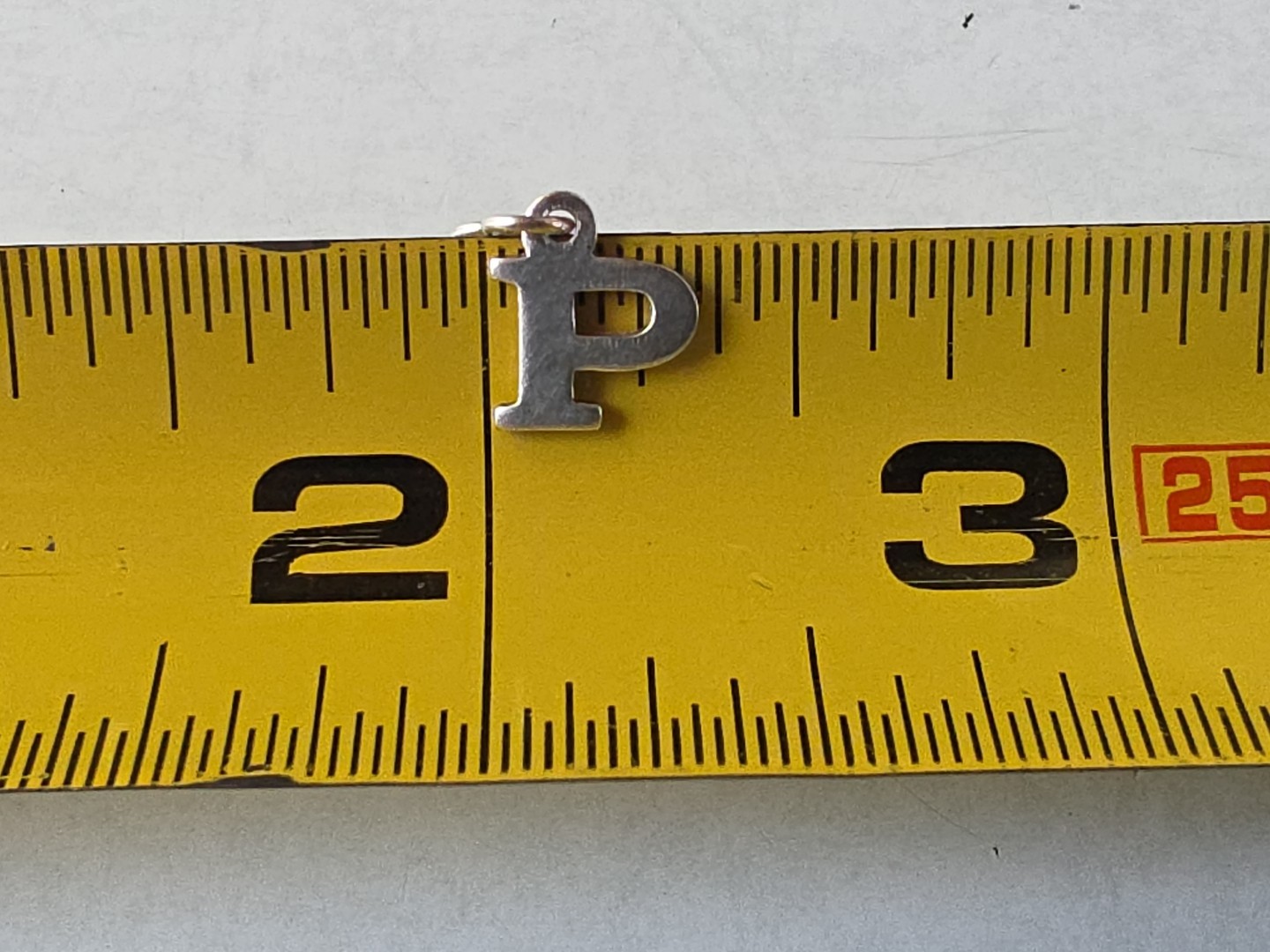 925 Sterling Silver Letter P Shaped Pendant/Charm Vintage