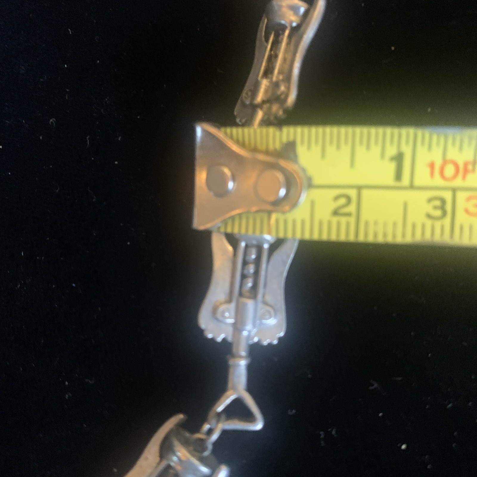 Vtg Signed Jim Clift Pewter Fun Wine Lover Theme Charm Bracelet 8″ – Corkscrews