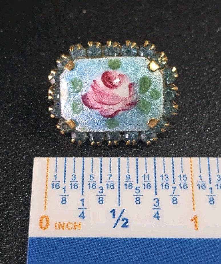 Antique Art Deco Czech Glass & Porcelain Brooch