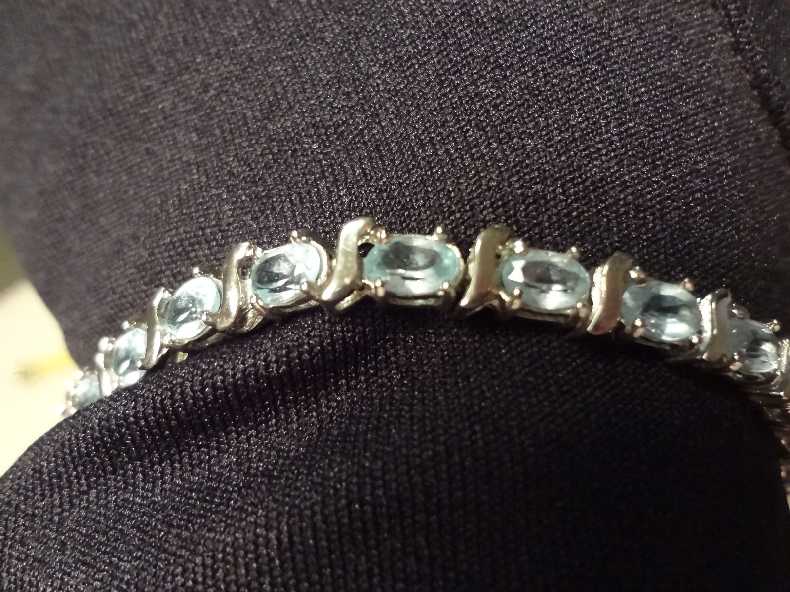 #48-DBJ-925 STERLING SILVER BRACELET LOADED WITH BEAUTIFUL STONES