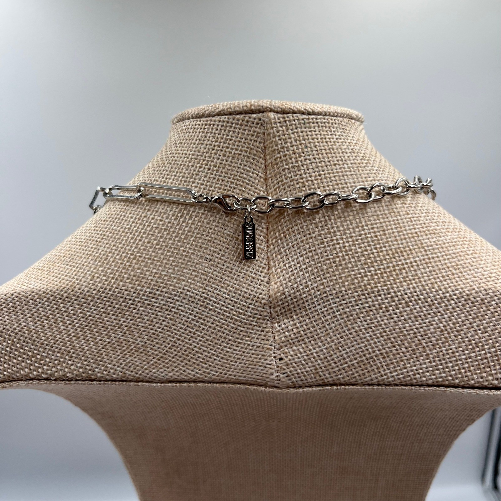 VTG SUGARFIX by BaubleBar Silver Tone Paperclip Link Chain Necklace Minimalist