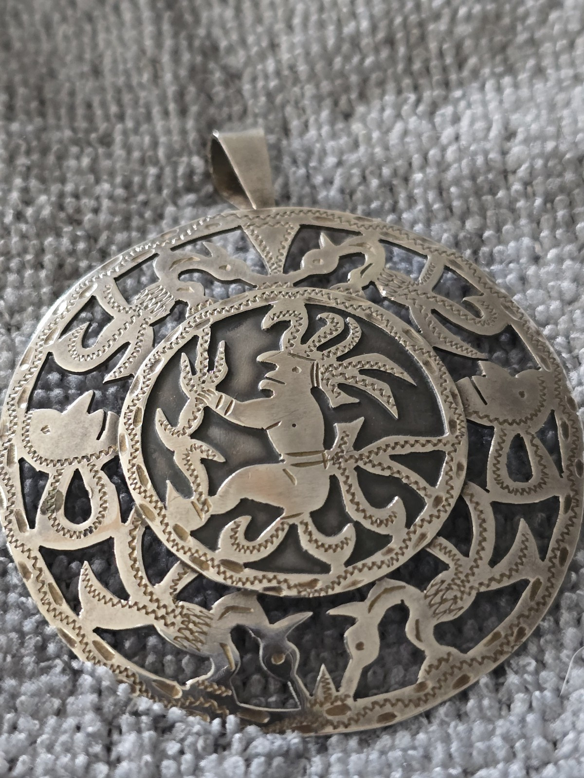 Antique Handmade Silver 900 Guatemala Jewelry Set