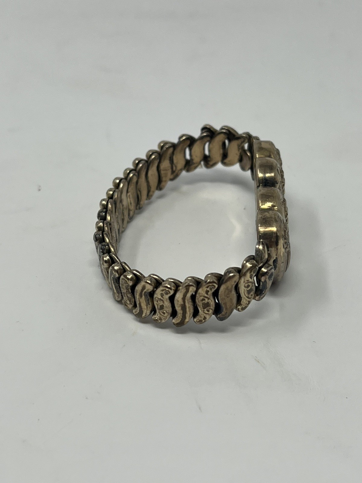 🔥Rare! Vtg WWII double Sweetheart Expansion Bracelet Co-Star Sterling Base
