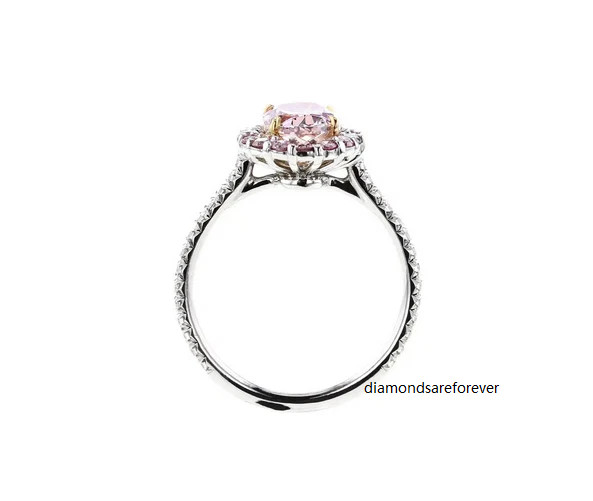 Natural Oval-Shape, Fancy Tourmaline & White Moissanites 10K White Gold Finish