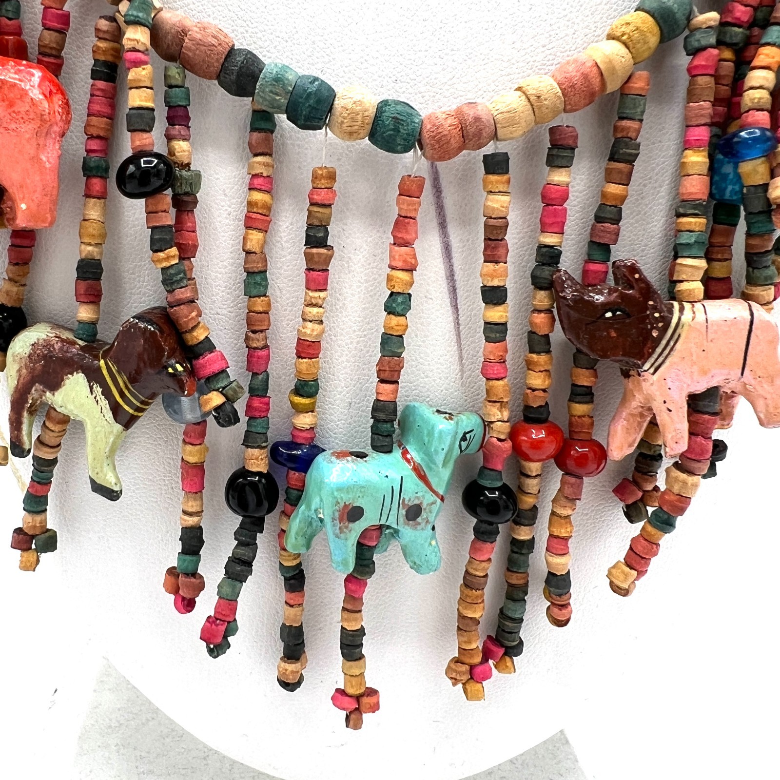 Long Artisan Beaded Animal Necklace with Colorful Fringe – Global Folk Inspired