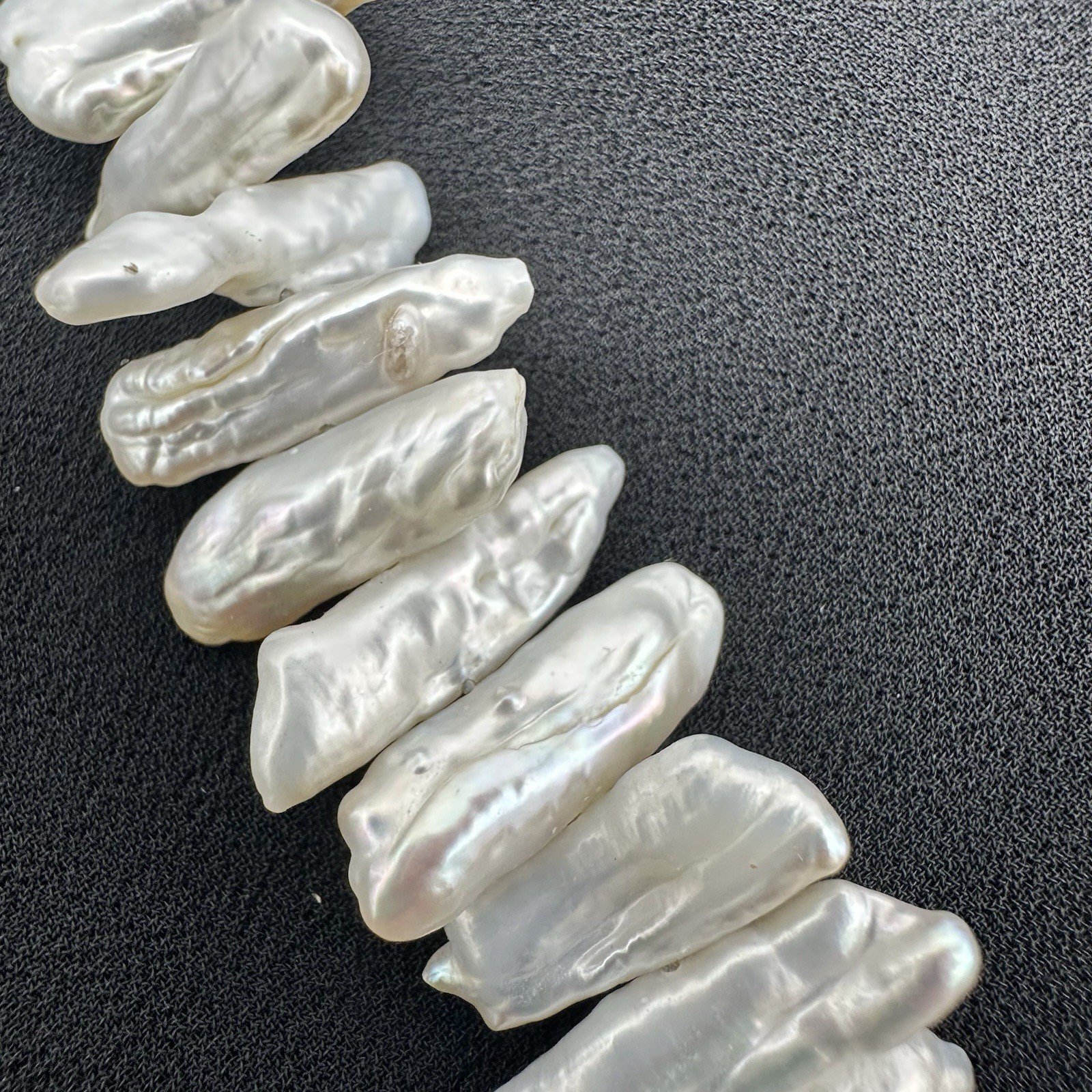 Vtg Pippa Baroque Stick Pearl Necklace Sterling Silver 18 Inch Artisan Statement