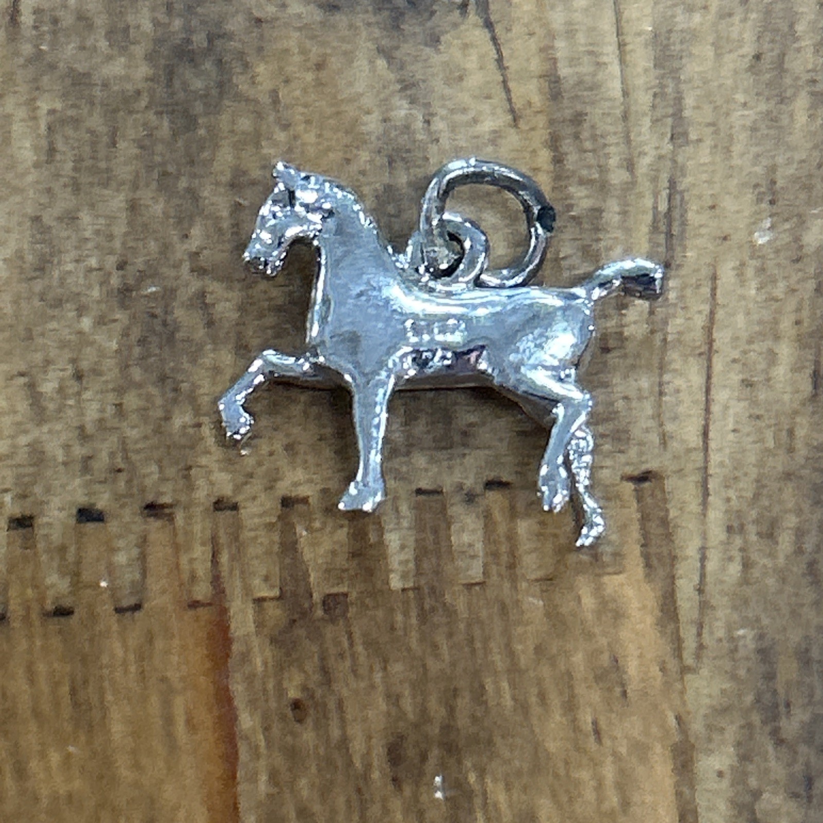 Galloping Horse Charm Signed Vintage Sterling Silver Equestrian Equine 1.52 G