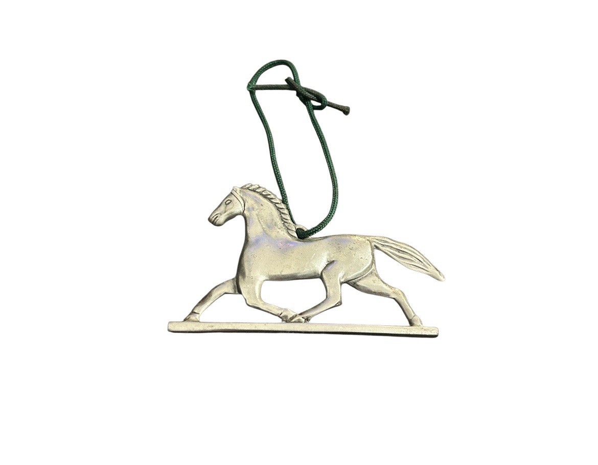 Reed And Barton Pewter Running Horse Ornament AARFAC Stamp Folk Art Weathervane