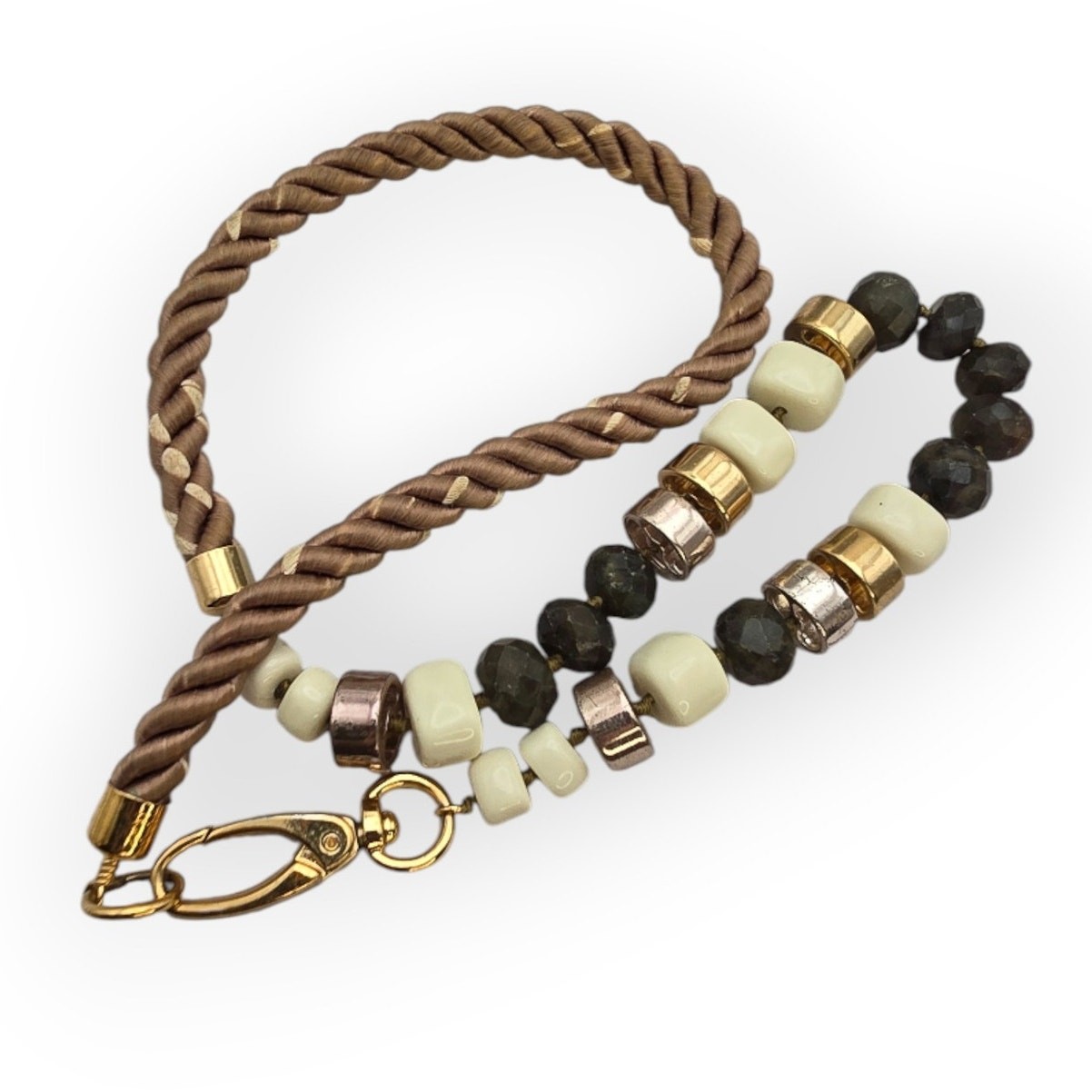 Black, Cream & Metallic Beaded Modern Chic