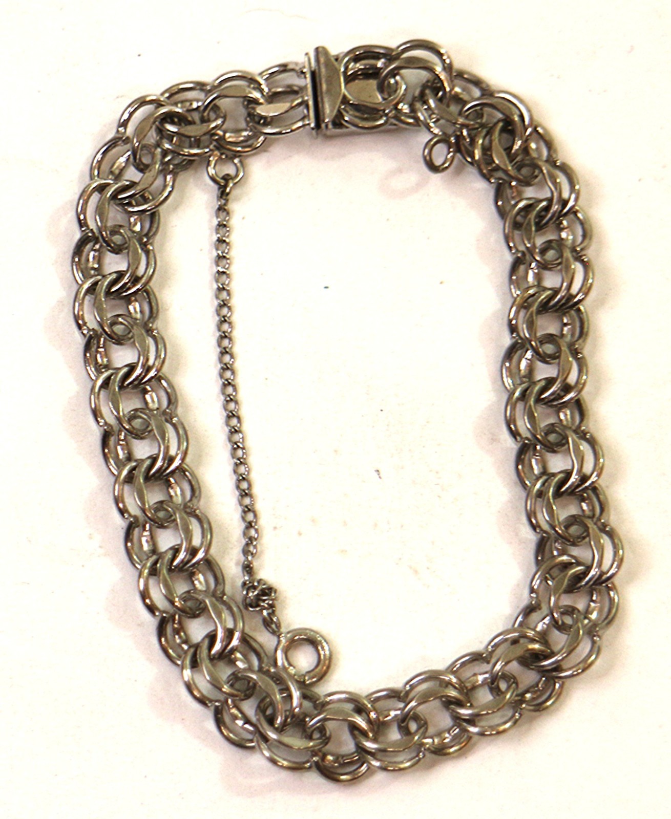 Vintage Jacoby Bender Double Side Classic Starter Charm Bracelet,Sterling Silver