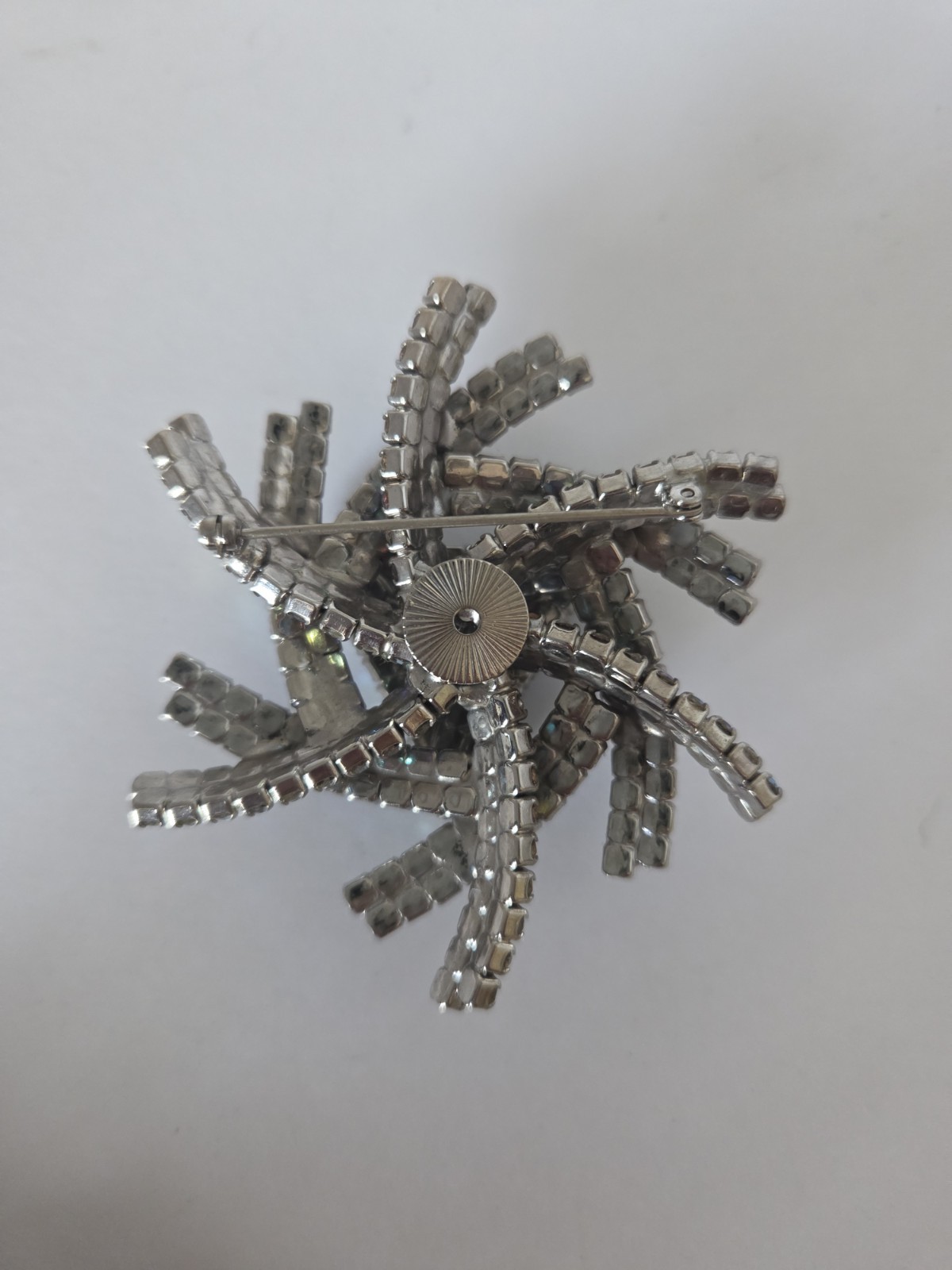 HUGE STARBURST AB SPECTACULAR GORGEOUS 3” brooch MID CENTURY MODERN 44 g