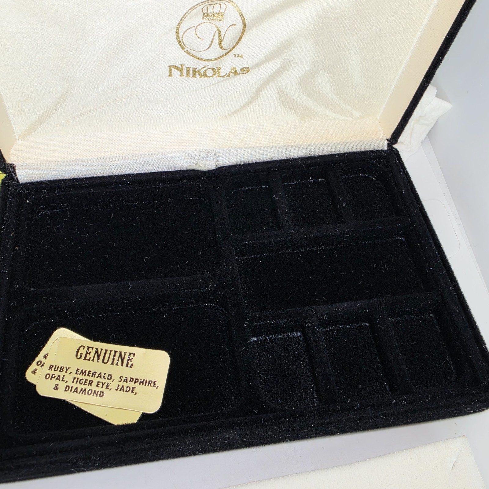 Vtg Nikolas Genuine Gemstone Pendant Earring Set Ruby Tigers Eye Jade New In Box