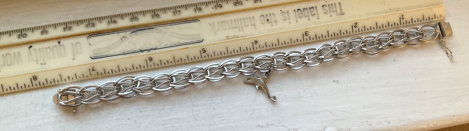 Vintage Starter GB SILVER CHARM BRACELET 7 1/3” Wearable Inside Twist